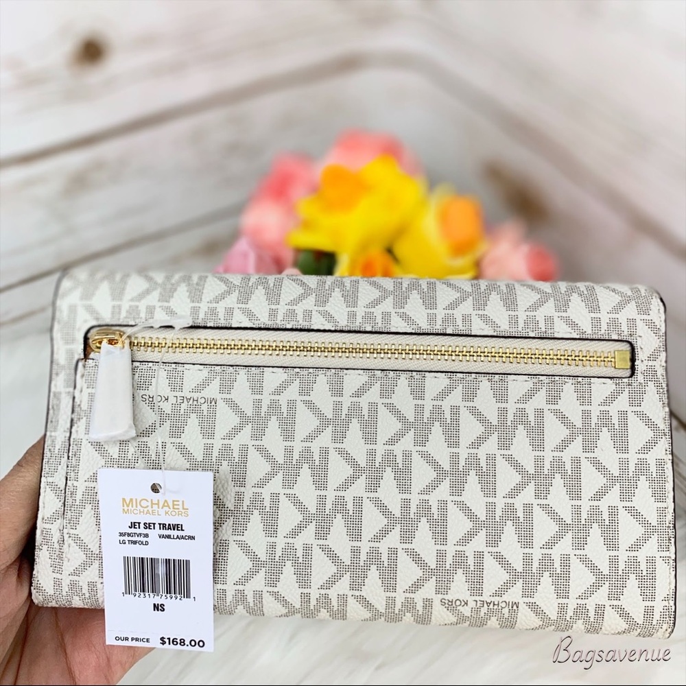 PRICE FIRM michael kors Trifold Wallet vanilla - Picture 2 of 8